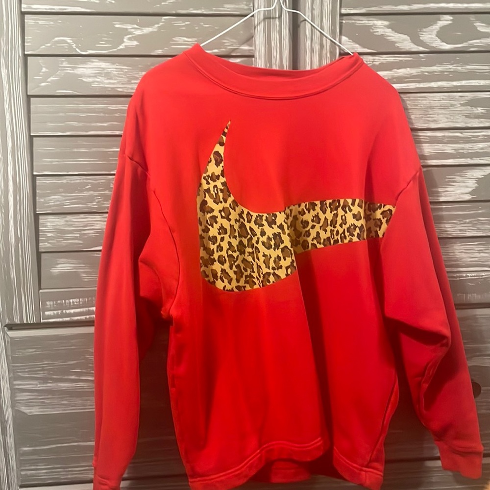 Red Nike crew sweatshirt